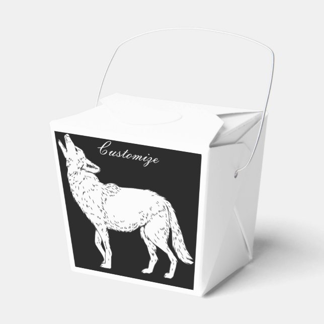 Caixinha De Lembrancinhas Coyote Uivando Thunder_Cove (Frente)