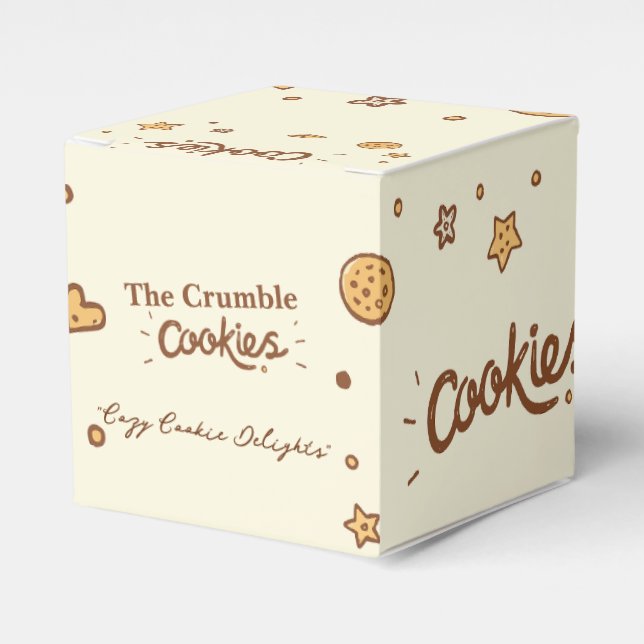 Caixinha De Lembrancinhas Cozy Cookie Delights (Creme) (Frente)