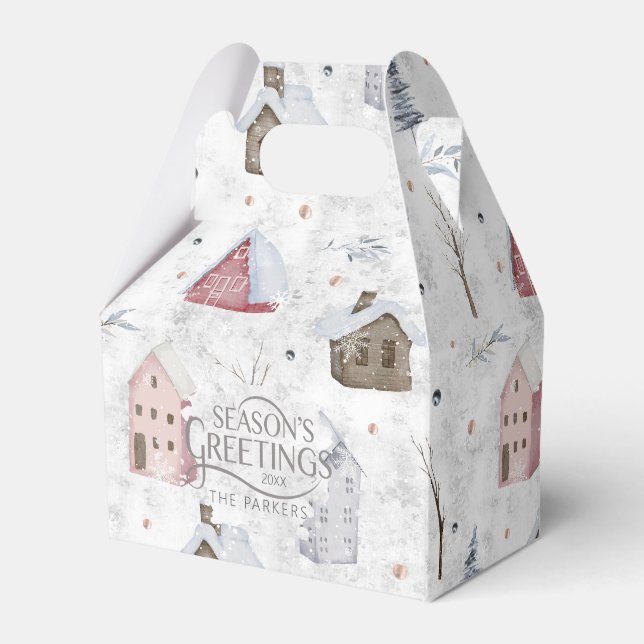 Caixinha De Lembrancinhas Cozy Home Christmas Pink ID985 (Frente)