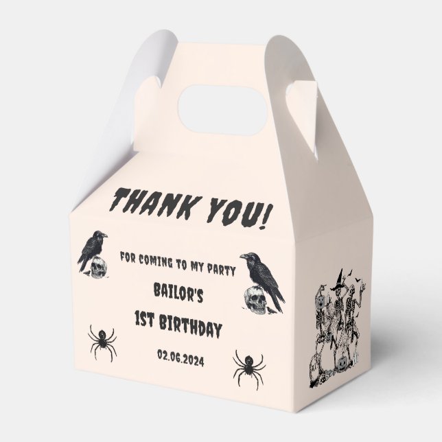 Caixinha De Lembrancinhas Crânio Gótico do Adulto do Partido das Bruxas (Frente)