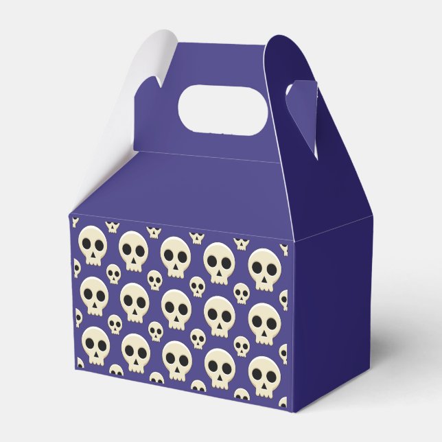 Caixinha De Lembrancinhas Creepy Cute Kawaii Goth Skull Pattern (Frente)