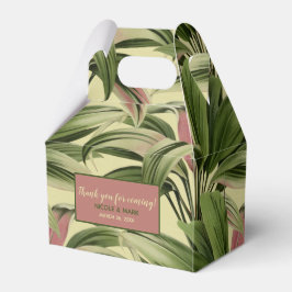 Caixinha De Lembrancinhas Creme de Aguarela Botânica de Palmeira Tropical Vi