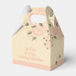 Caixinha De Lembrancinhas Creme Peach e Bolinhas rosa