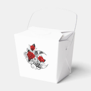 Caixinha De Lembrancinhas Crescente Mecânico com Rosas vermelhas