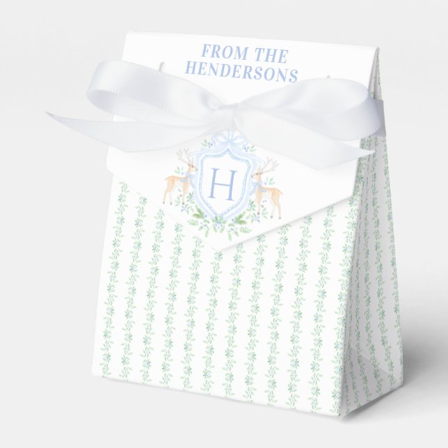 Caixinha De Lembrancinhas Crest de Vendedores de Natal | Monograma (Frente)