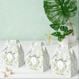 Caixinha De Lembrancinhas Crest Elegante com Arco Verde Sage | Casamento