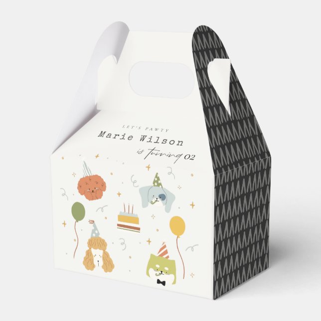 Caixinha De Lembrancinhas Crianças Bonitas Festejam Cães De Papoila Qualquer (Frente)