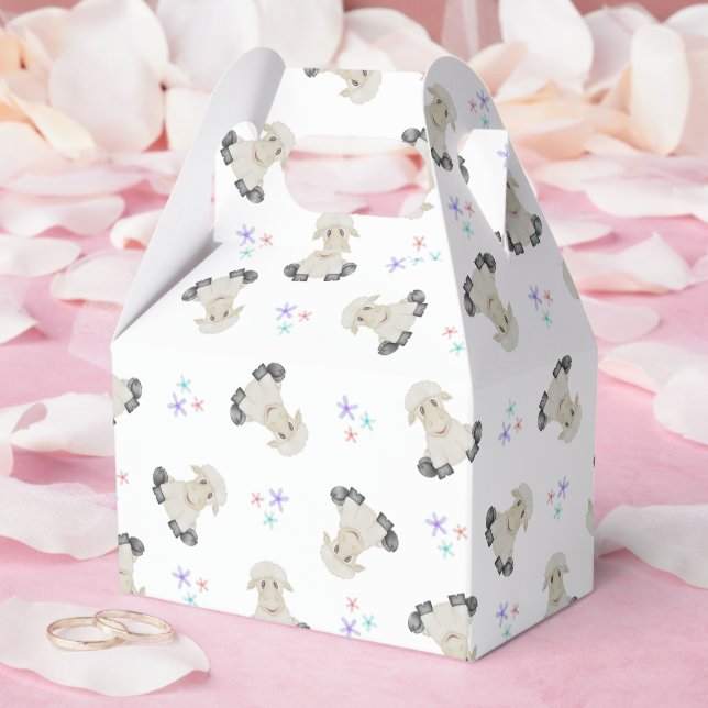 Caixinha De Lembrancinhas Crianças de Ovelha Bonitas Fazenda Animais Barnyar (Casamento)