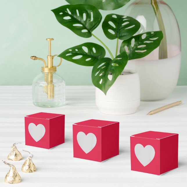 Caixinha De Lembrancinhas Crimson Red Favor Boxes – Heart 2x2x2 Style (Múltiplo)