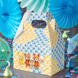 Caixinha De Lembrancinhas Crocheted Stuffed Animals Blue and Yellow