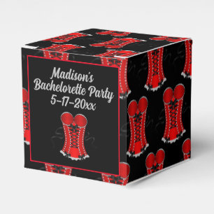 Caixinha De Lembrancinhas Cubo de Córset Vermelho Sedutor