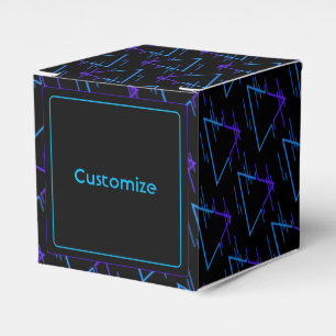 Caixinha De Lembrancinhas Cubo de Padrão Geométrico 2 Neon Personalizado