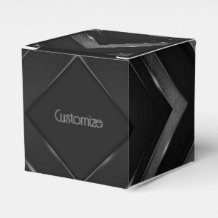 Caixinha De Lembrancinhas Cubo De Peixe Preto E Cinza