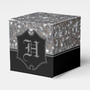 Caixinha De Lembrancinhas Cubo Glitter De Fragmentação De Silver Miniatura M