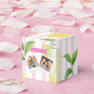 Caixinha De Lembrancinhas Cupcake de Limonada com Faixa Personalizada em Aqu
