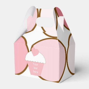 Caixinha De Lembrancinhas Cupcake e pontos rosa