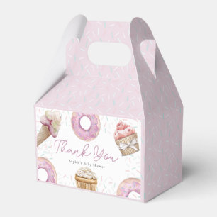 Caixinha De Lembrancinhas Cupcake Rosa E Chá de fraldas De Rosquinha