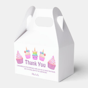 Caixinha De Lembrancinhas cupcakes arco-íris obrigado você garota primeiro a