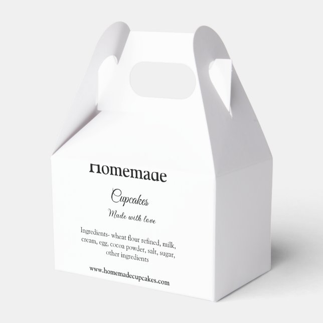 Caixinha De Lembrancinhas Cupcakes caseiros feitos com amor adicione texto s (Frente)