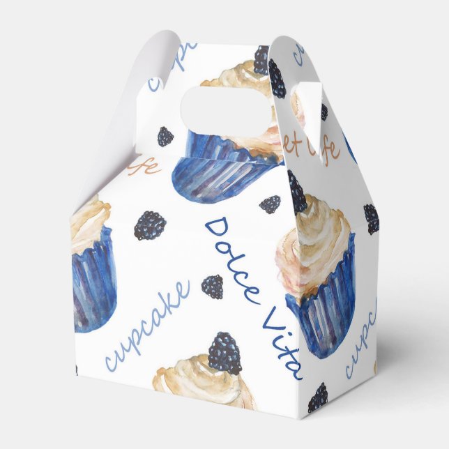 Caixinha De Lembrancinhas Cupcakes de aquarela (Frente)