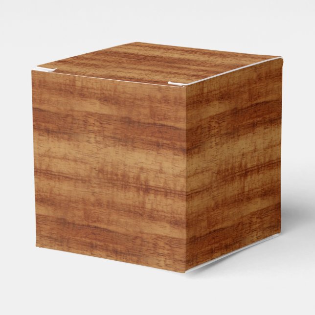 Caixinha De Lembrancinhas Curly Koa Acacia Wood Grain Look (Frente)