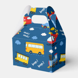 Caixinha De Lembrancinhas Cute Cartoon Vehicles Pattern 