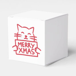 Caixinha De Lembrancinhas Cute Cat Merry Xmas Favor Box