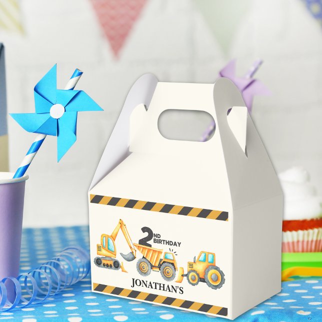 Caixinha De Lembrancinhas Cute Construction Birthday Party 2nd Years (Criador carregado)