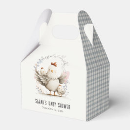 Caixinha De Lembrancinhas Cute Farm Mum and Baby Chick Floral Baby Shower