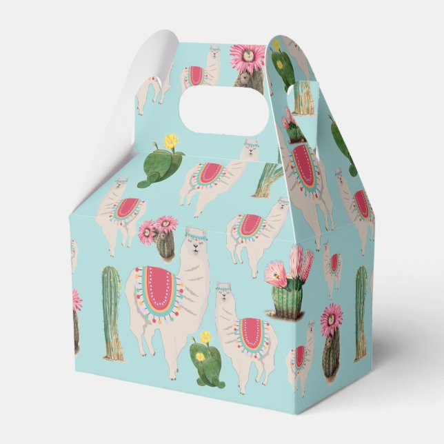 Caixinha De Lembrancinhas Cute Fiesta Llama & Cactus Pattern (Frente)