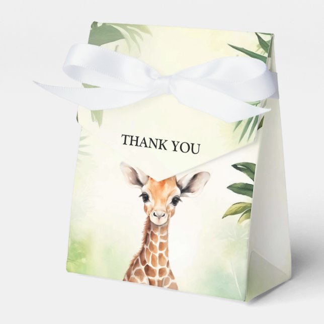 Caixinha De Lembrancinhas Cute Giraffe Jungle Baby Shower Party Beautiful (Frente)