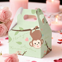 Caixinha De Lembrancinhas Cute Pastel Monkey Valentine Favor Box