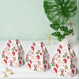 Caixinha De Lembrancinhas Cute Red Holiday Christmas Reindeer