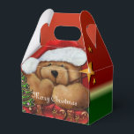 Caixinha De Lembrancinhas Cute Santa Bear Christmas Gable<br><div class="desc">*Personalize com seu texto.</div>