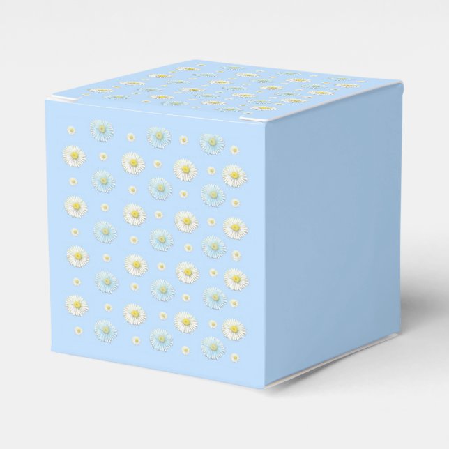 Caixinha De Lembrancinhas Daisy Pattern sobre fundo azul claro (Frente)