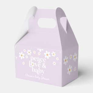 Caixinha De Lembrancinhas Daisy Peace Love Baby Retro Chá de fraldas Favor