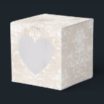 Caixinha De Lembrancinhas Damasceno Envelhecido Marfim Grunge<br><div class="desc">Caixa de favores com padrão damasceno vintage envelhecido em marfim brilhante e branco.</div>