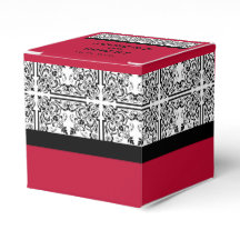 Damask Delight em Scarlet Red Weding Box Box
