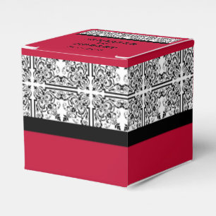 Caixinha De Lembrancinhas Damask Delight em Scarlet Red Weding Box Box