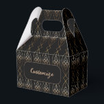 Caixinha De Lembrancinhas Deco Gable Preto e Dourado<br><div class="desc">*Personalize adicionando seu texto ou redimensione a imagem em ladrilhos.</div>