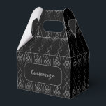 Caixinha De Lembrancinhas Deco Gable Preto e Prata<br><div class="desc">*Personalize adicionando seu texto ou redimensione a imagem em ladrilho.</div>