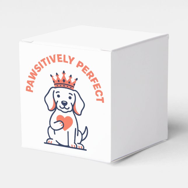 Caixinha De Lembrancinhas Decoração de Berçário Real para Cães Perfeitamente (Frente)