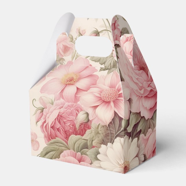 Caixinha De Lembrancinhas Delicar Rosas Rosa-d'Água e Brilhos de Maçã (Frente)