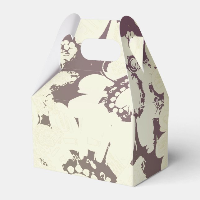 Caixinha De Lembrancinhas Delicioso Favor de Casamento Floral (Frente)