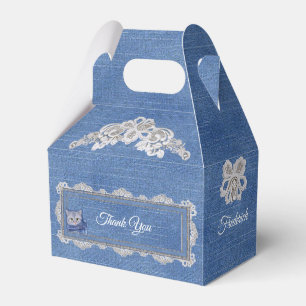 Caixinha De Lembrancinhas Denim Jean bolsos, Kittens e Lace