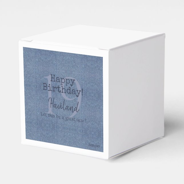 Caixinha De Lembrancinhas Denim Look Personalizable Favor Box HAMbyWG (Frente)