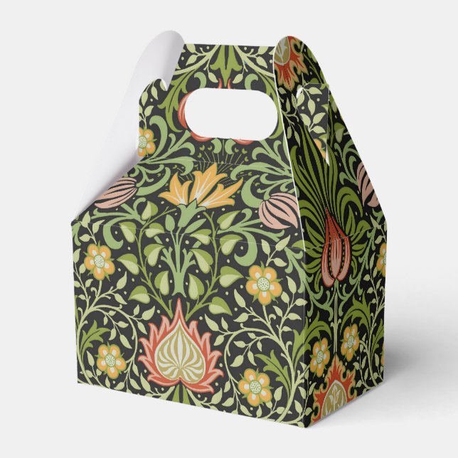 Caixinha De Lembrancinhas Desenho Botânico Floral Persa de William Morris (Frente)