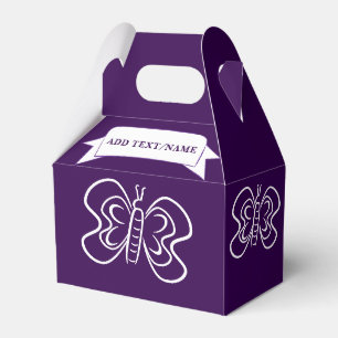 Caixinha De Lembrancinhas Desenho de Borboleta Roxo Personalizado