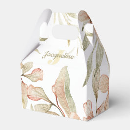 Caixinha De Lembrancinhas Desenho de flor bebê rosa pastel monograma