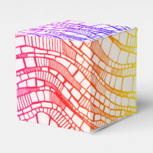 Caixinha De Lembrancinhas Desenho de Retângulos Multicoloridos Abstratos